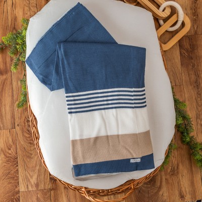   Saída de Maternidade Theodoro - Azul Jeans e Bege